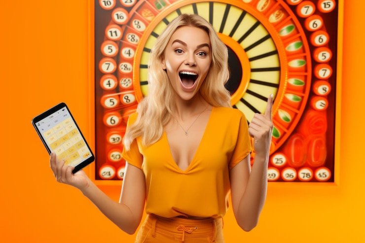 Mobile phone displaying live roulette wheel on 889a app